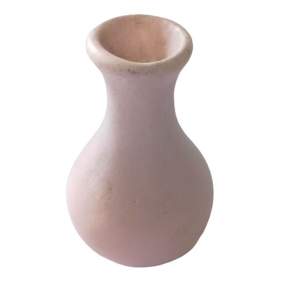 Vintage Mini Bud Vase Pottery Teardrop Pale Pink Miniature Minimalist Farmhouse. - Picture 9 of 14